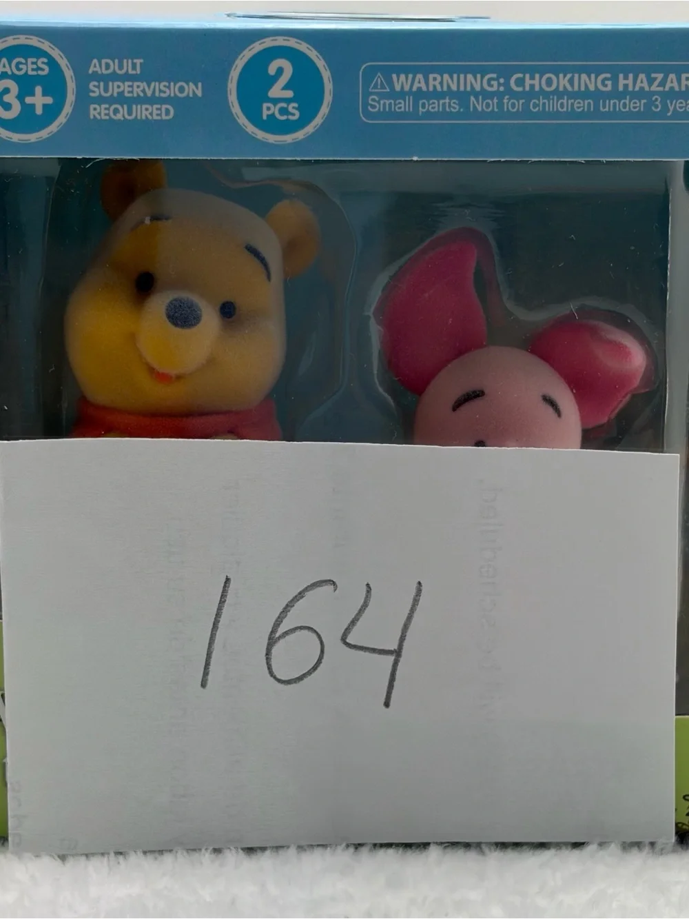 Disney Winnie the Pooh & Piglet Flocked Figures 2 Pieces Set Collectible Toy New